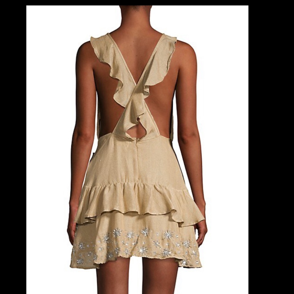 Sundress brand  Saks embroidered  backless dress . New/ no tags xs
